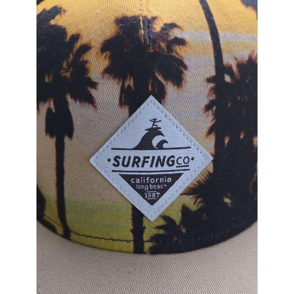 art class Surfing Co. Palm Tree Trucker Hat in Yellow, Black, Cream - Picture 4 of 4